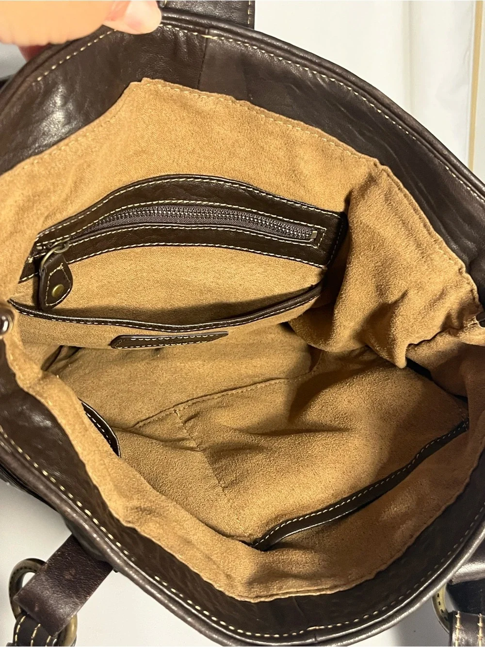 Liz Claiborne Dark Brown Leather Hobo Shoulder Bag